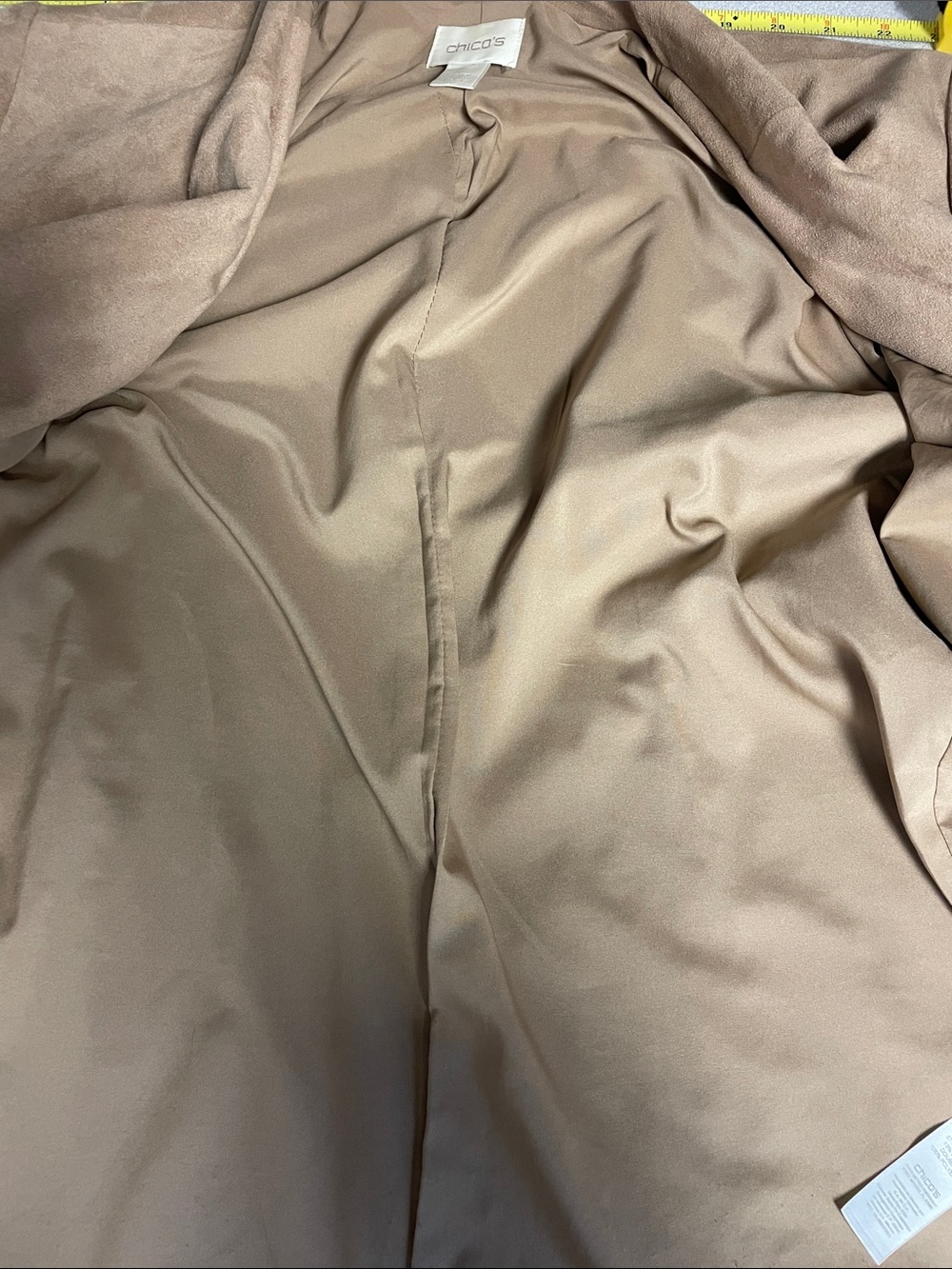 Chico's camel tan Suede-Look Single-Button Blazer - Picture 10 of 12